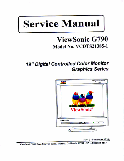 ViewSonic G790 Service Manual
